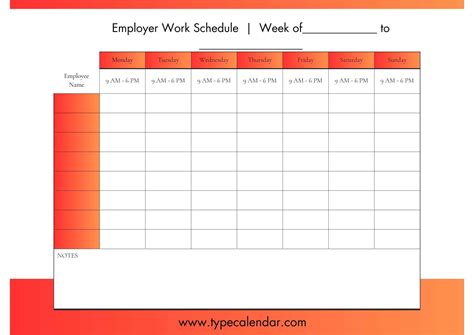 work schedule template excel free download word