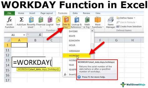 workday functions in excel