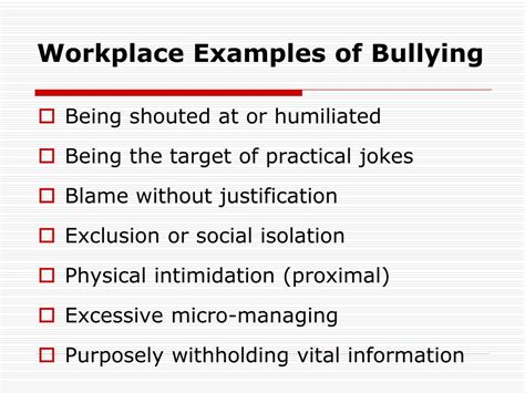 workplace bullying case examples