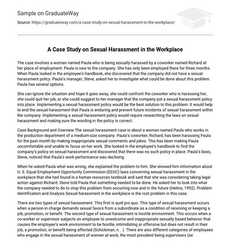 workplace harassment case study examples