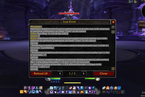 wow how to get rid of lua errors