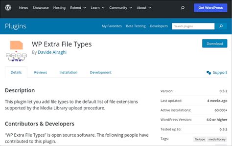 wp extra file types wordpress plugin