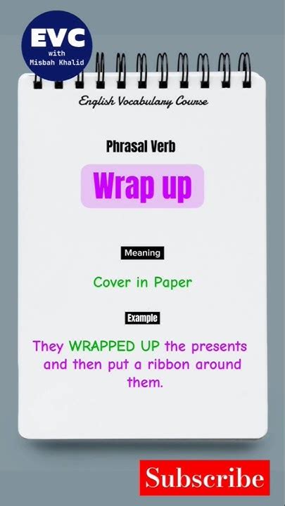 wrap up meaning in english with example