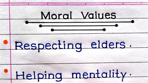 write 10 moral values for class 1
