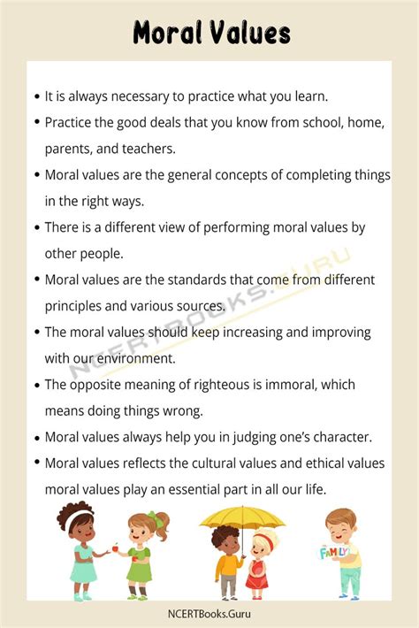 write 10 moral values in school