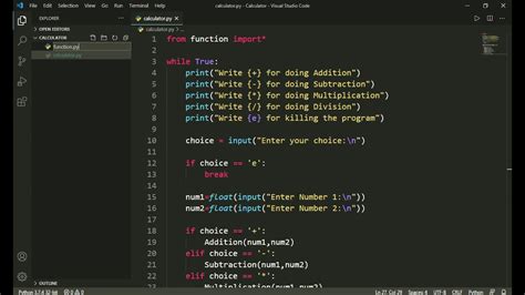 write a code in python for calculator