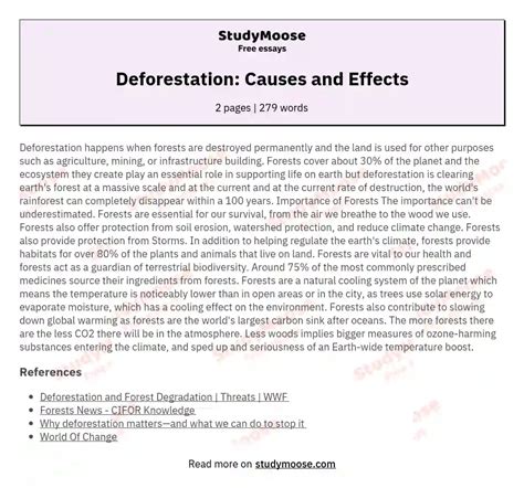 write a note on deforestation and its causes