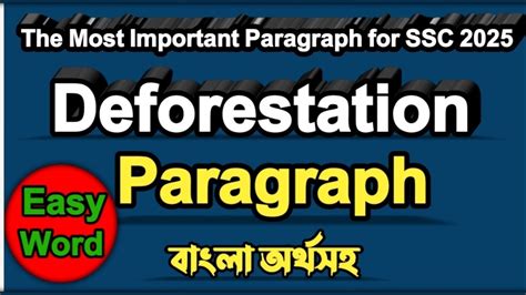 write a paragraph on deforestation class 9