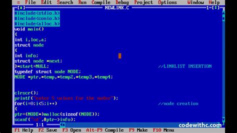 write a program for circular linked list in c