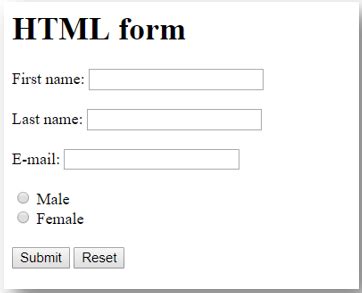write a program to create form in html