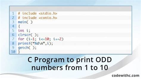 write a program to print first 10 odd numbers