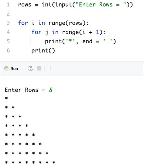 write a program to print triangle pattern in python