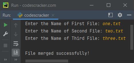 write a python program to merge two files