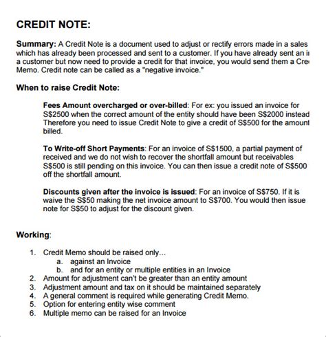 write a short note on credit note