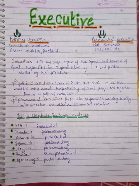 write a short note on permanent executive class 9