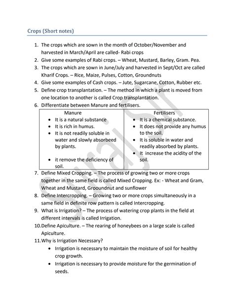 write a short note on storage of crops class 8