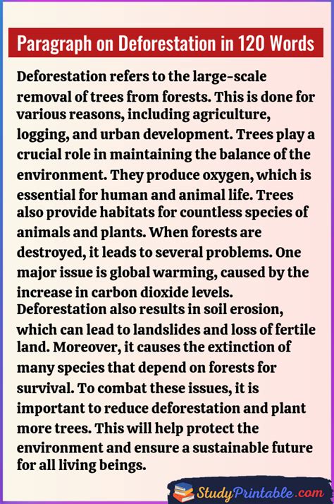 write a short paragraph on deforestation and its harmful effects
