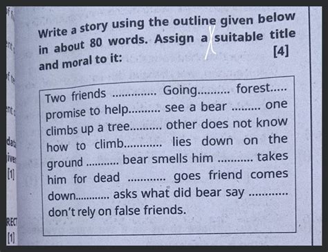 write a story using the outline given below