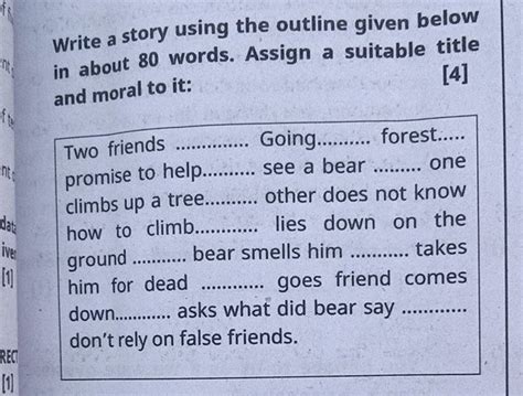 write a story using the words given below