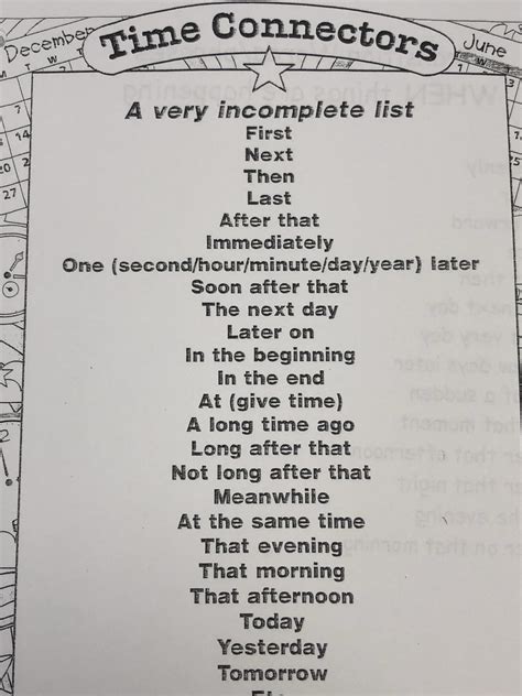 write a story using transition words