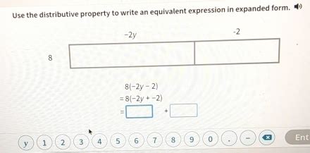 write an equivalent expression in expanded form 2 (- 6x 1