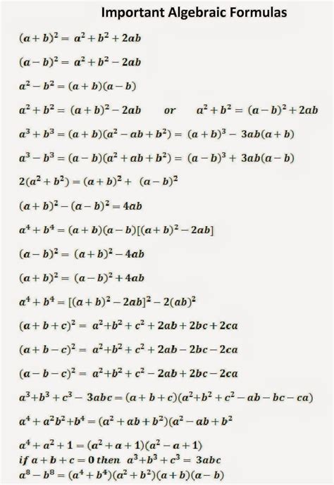 write any 50 mathematical formulas