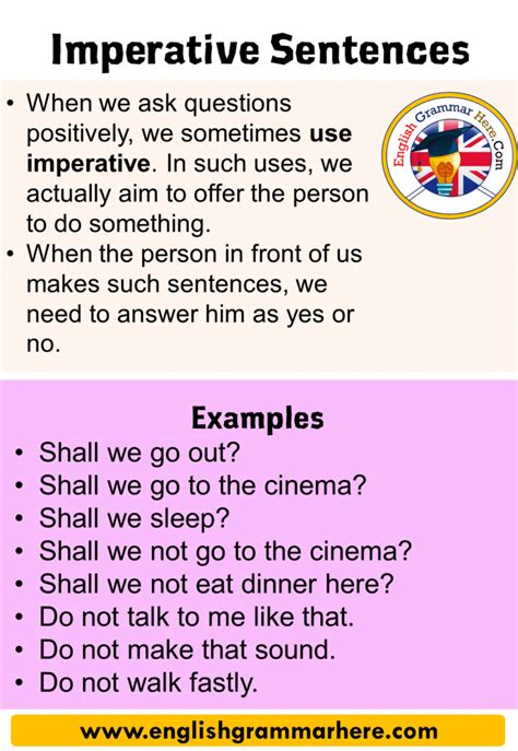 write any five example of imperative sentence