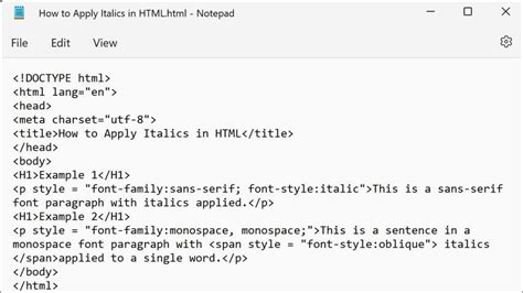 write code in html to bold and italic the text