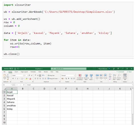 write column excel python