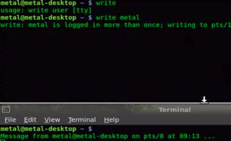 write command in terminal