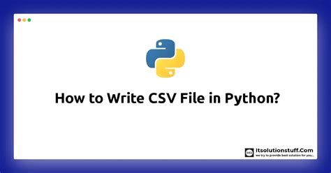 write data in csv file using python
