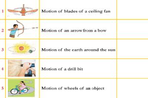 write different types of motion with examples class 7