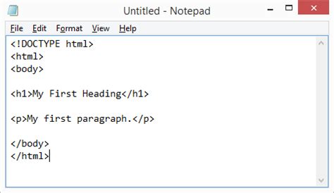 write html program in notepad