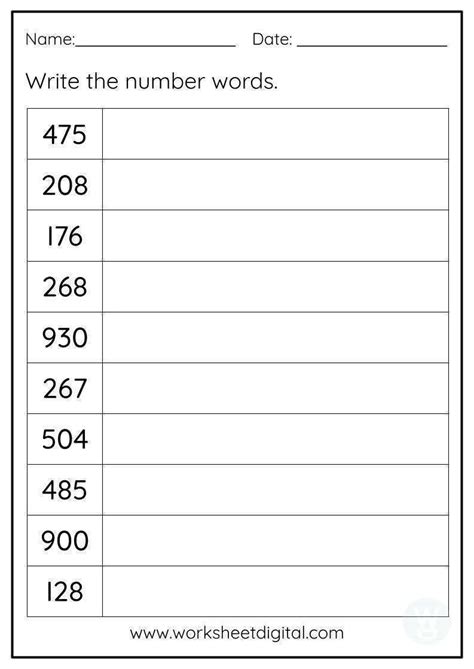 write numbers in words 1 to 1000
