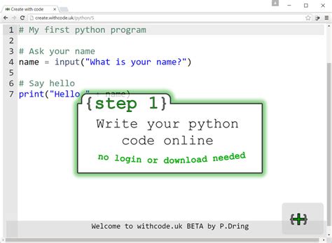 write python code online google