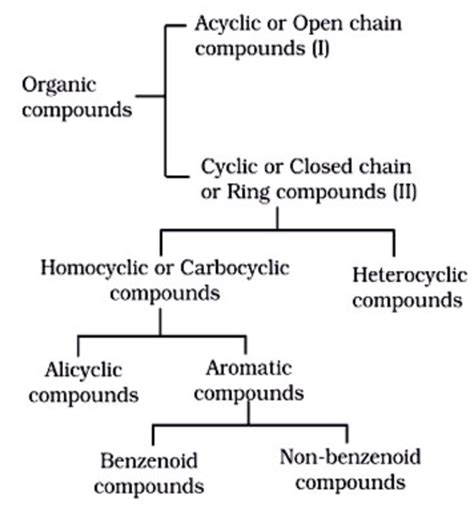 write the classification of organic compounds with examples class 11