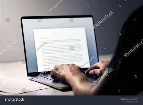 Writer working on laptop