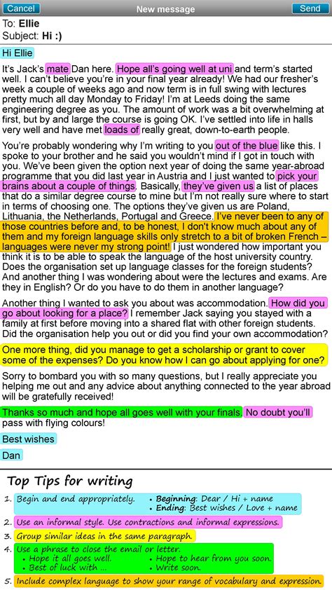 writing an informal email