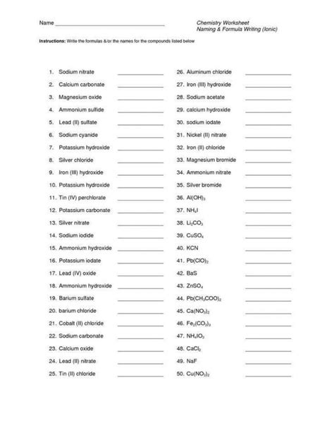 writing chemical formulas practice worksheet with answers class 9 pdf