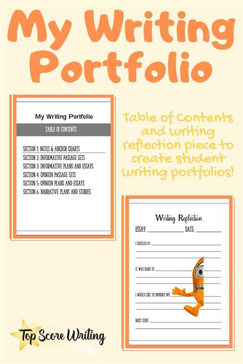 writing portfolio template pdf