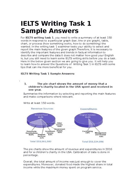 writing task 1 sample with answer