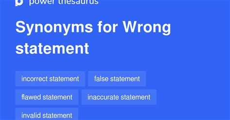 wrong statement synonyms