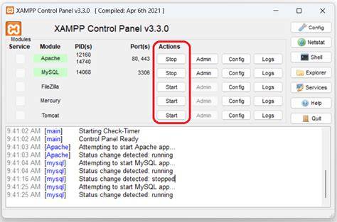 XAMPP Control Panel