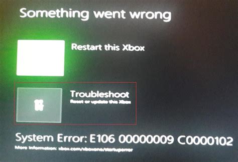 xbox error code e106