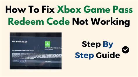 xbox game pass redeem code not working