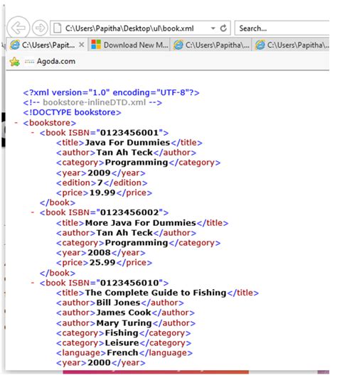 xml data file example