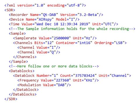 xml header example