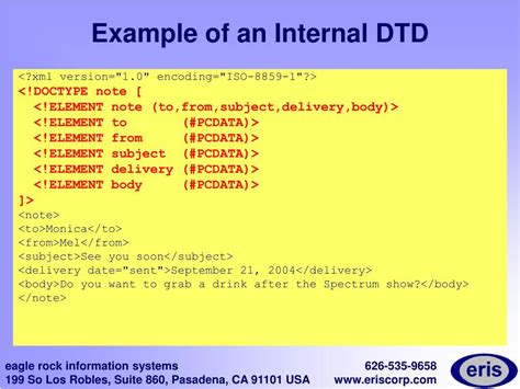 xml with internal dtd example