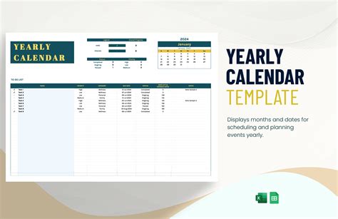 yearly event calendar template 2024 excel