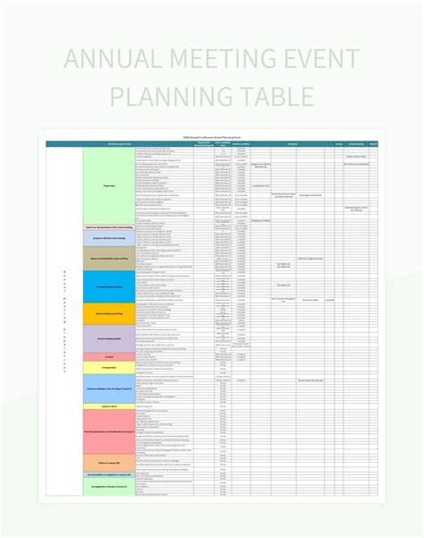 yearly event planner excel template